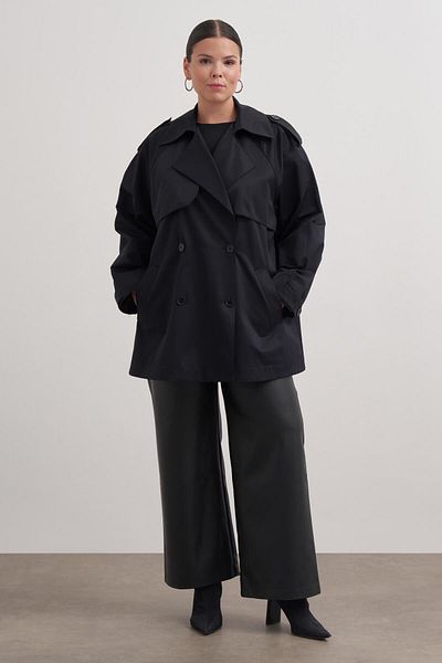 MYLİNE Short trench coat with belt