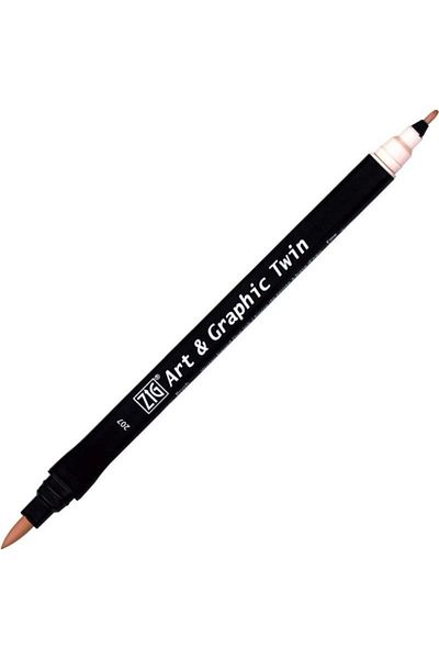 Zig Twin Tut-80 Brush Tip Marker - Pale Pink 207
