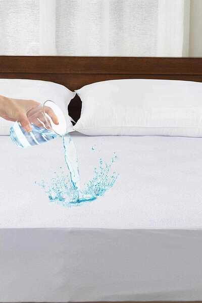 CPU ELEKTRONİK 150x200 Cm Double Fitted Plug-in Liquid-Proof Mattress Cover Cotton Mattress Protector