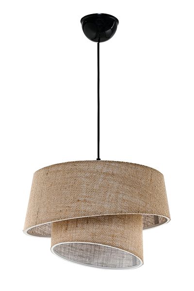 EvLight Eftelya Jute Hazeran Rattan 2 Layer Cake Pendant Lamp Chandelier