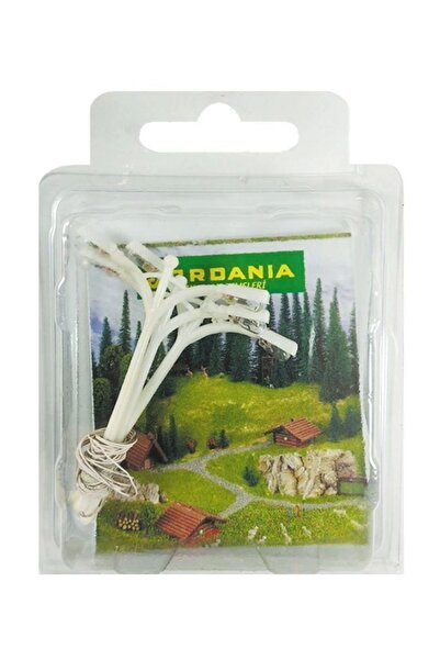 Jordania 1/200 Ölçekli Beyaz Otoyol Lambası Elektrikli Çiftli 3 Lü TRB200