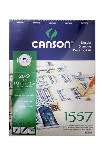Canson لوحة رسم حلزونية ميكس ميديا 180 جرام مقاس A3 20 ورقة