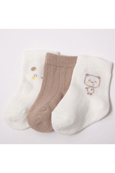 Bebetto 0-6 Months Pandas 3-Piece Socks Set - S 671