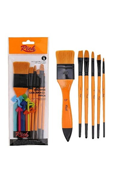 Rich Boya Rich Profesyonel 6lı Karma Fırça Set 8 (RİCH)