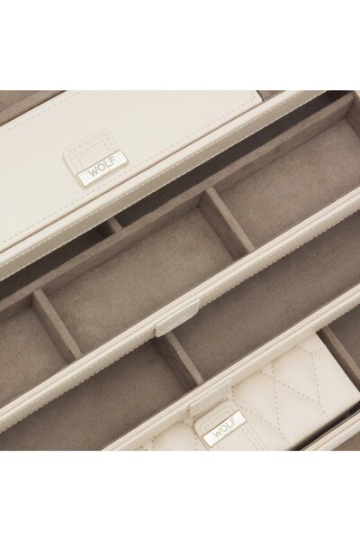 Wolf Caroline Büyük Takı Kutusu 19 Bölmeli, Deri, Altın Aksesuarlarla