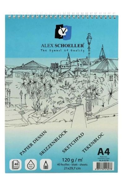 Alex Schoeller Sketch Block Notebook 120gr A4 40 Sheets Alx-0278
