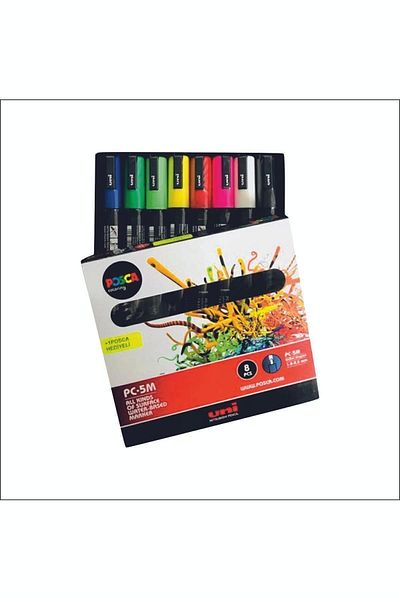 Uni Posca Water Based Marker Pc-5M 8Li - Neon Colors