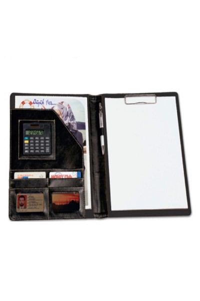 Lizy S. Leather Zippered Underarm Bag with Calculator Secretaryhood