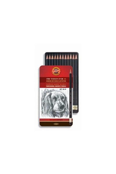 Koh-i Noor Toison D'or Professional Graduated Pen Set 8b-2h Metal Box