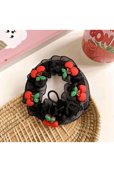 Efna Store Cherry Trendy Mesh Children's Buckle, Ballerina Bun Making Buckle