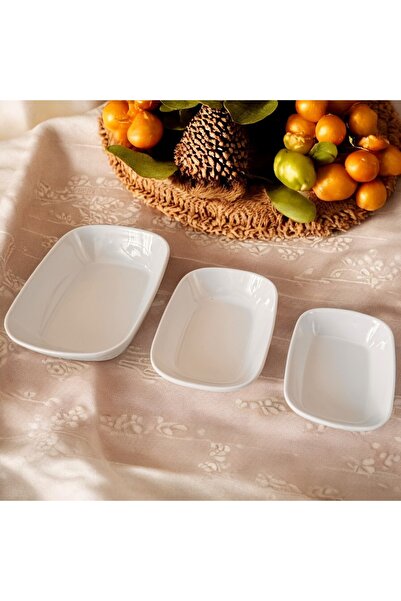 MY ZEY 3-Piece Boat Plate Set - Breakfast, Presenter, Snack, and Receptacle Presentation Plate