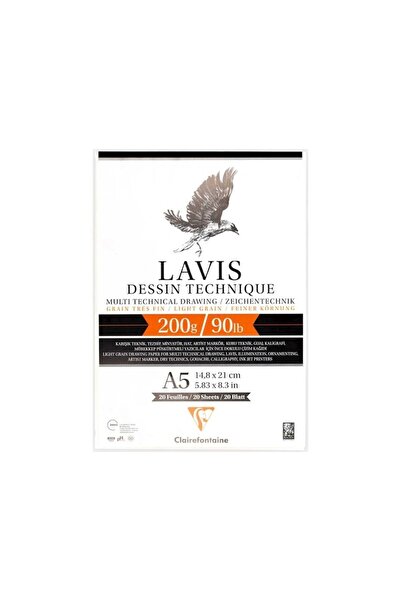 Clairefontaine Alpha Lavıs Multı Teknik A5 Blok 20 Yaprak Üstten Yapışkanlı