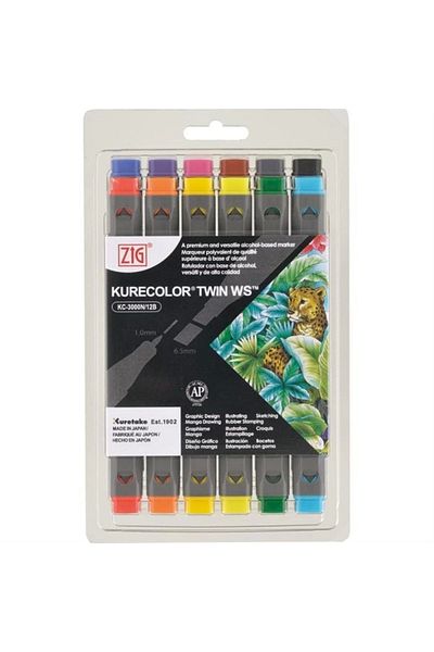 Zig KurecolorTwinWs 12 PieceMarkerSet - Basic Colors
