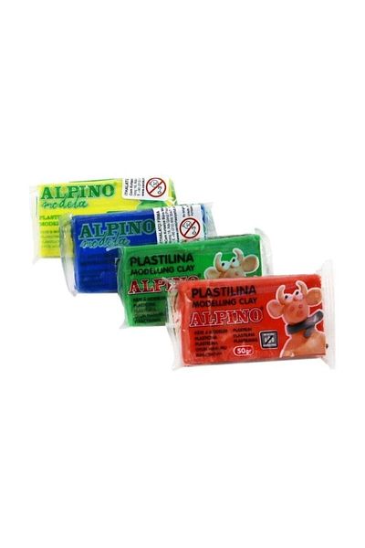 Alpıno Plastic Box Non-Drying Play Dough 4 Colors X 50 gr