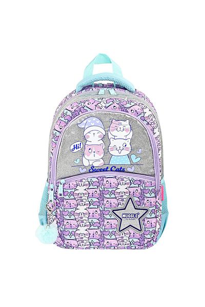 MUGGLE Sweet Cats 3 Compartment School Backpack - MU-9063