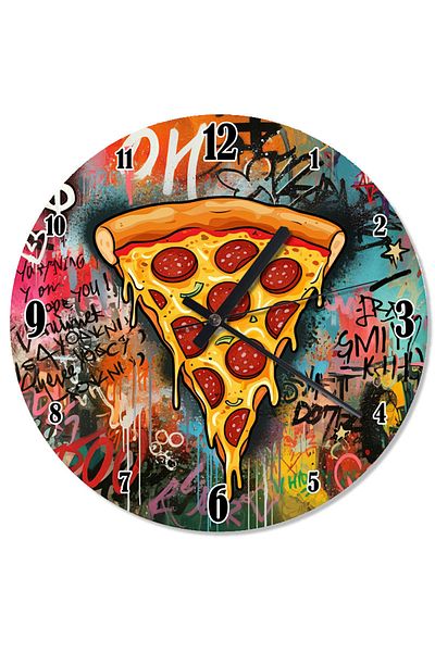 ekart Colorful Pizza Festival Silent Wall Clock