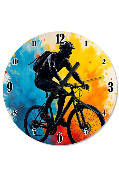 karizmart رجل يركب دراجة يتدفق على ساعة الحائط