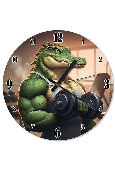 ekart Weight Running Crocodile Retro Wall Clock
