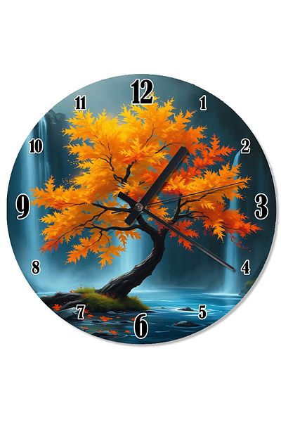 ekart Colorful Autumn Tree Printed Wall Clock