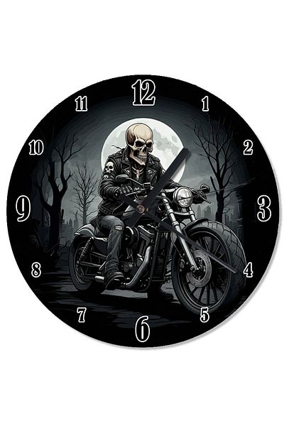 karizmart Motorcycle Skeleton Special Design Wall Clock