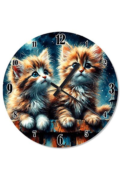 karizmart Colorful Kittens with Fleas Wall Clock