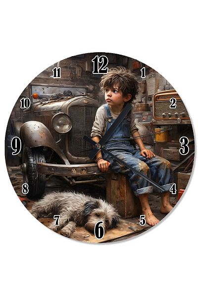 karizmart Children's Analog Wall Clock in Old Workshop