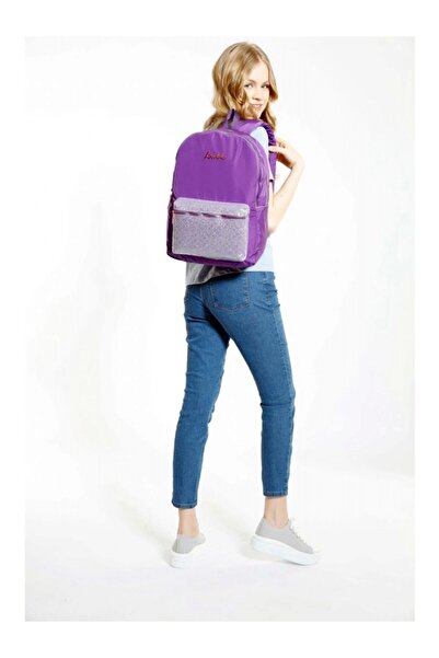 KAUKKO Bright Mor Kapitone Okul Ve Günlük Sırt Çantası - Kız Çocuk