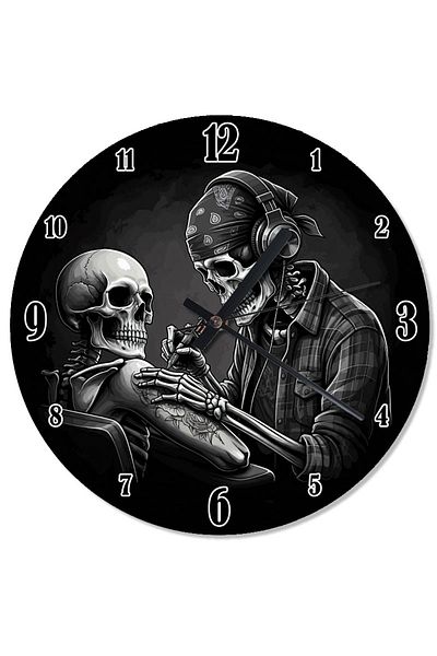 ekart Tattooist Skeletons Analog Wall Clock