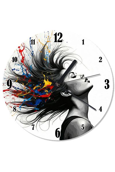 ekart Colorful Dream Woman Analog Wall Clock