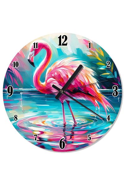 ekart Pink Flamingo Lake Shaped Wall Clock
