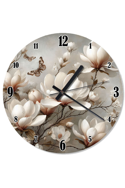 ekart ساعة حائط بتصميم خاص على شكل زهرة بيضاء