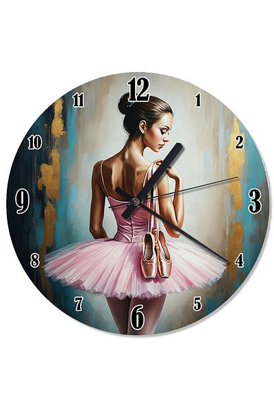 ekart Ballerina in Pink Dress Analog Wall Clock
