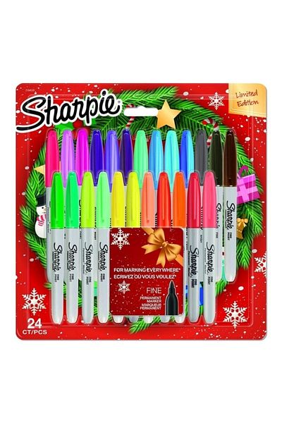 Sharpie Fine Permanent Marker 24 Pcs Christmas 2164520