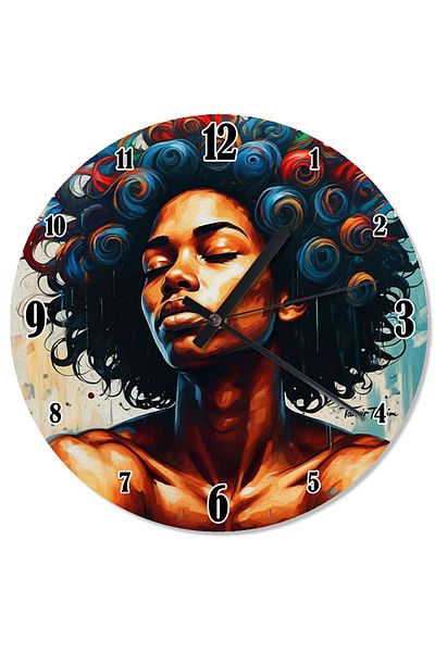 karizmart African Woman Portrait Printed Wall Clock