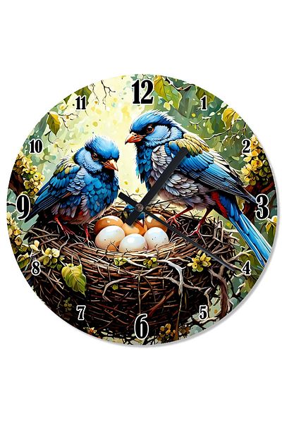 ekart Two Blue Birds in a Nest Decorative Wall Clock