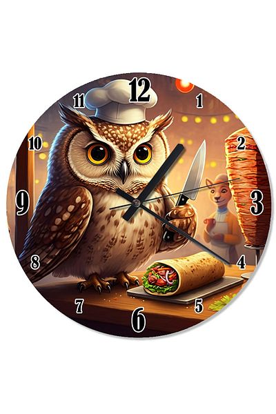 karizmart Rotary Owl Chef Design Wall Clock