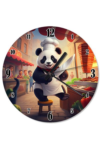 karizmart Rotary Master Panda Decorative Wall Clock