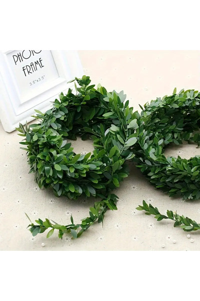 OGWANTO Yapay Tel Yaprak Şerit Yapay Taç Sarmaşık Süs 7 Mt