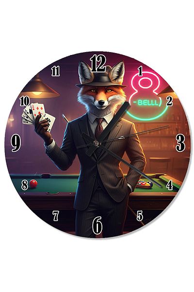 karizmart Billiard and Fox Silent Wall Clock