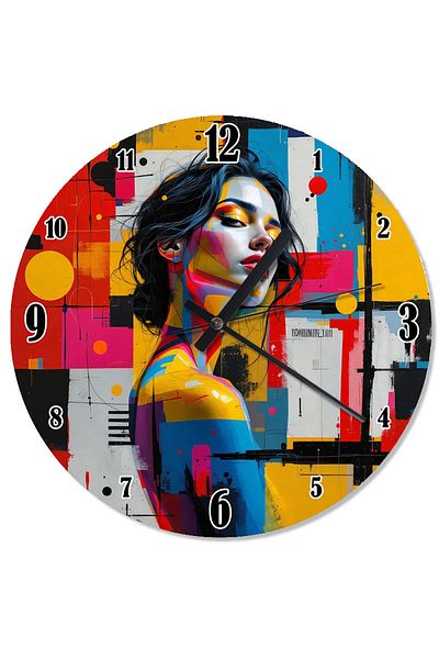 ekart Colorful Woman Portrait Decorative Wall Clock