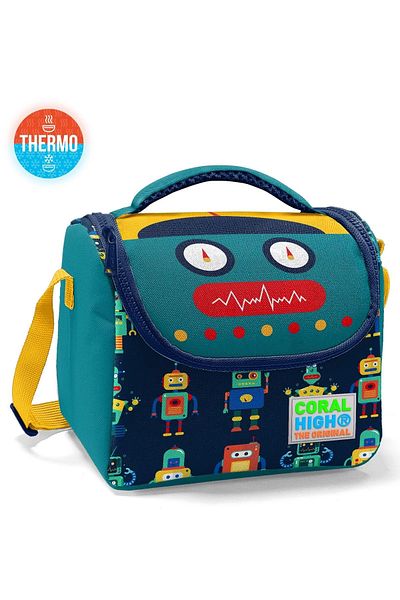 Coral High Cutie de prânz termică cu model robot indigo bleumarin pentru copii 11810