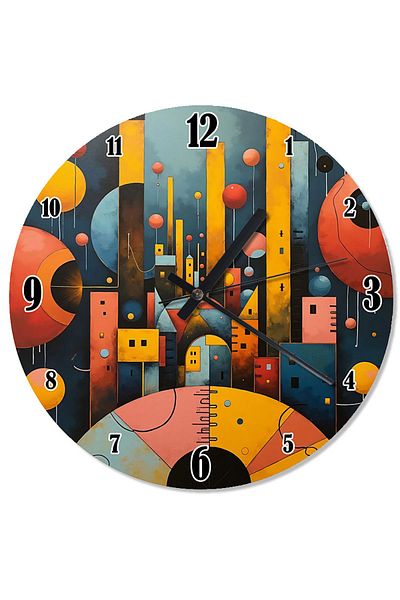 ekart Colorful City Silhouette Analog Wall Clock