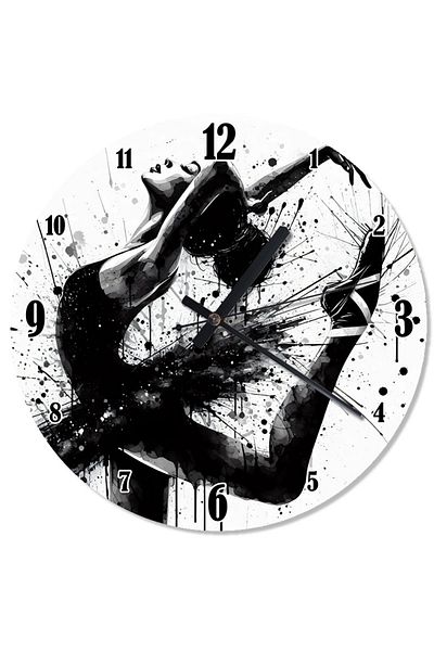 karizmart Black Ink Dance Silent Wall Clock