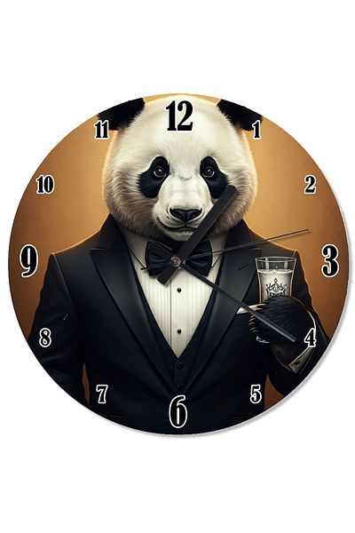 ekart Stylish Panda Design Wall Clock with Tuxedo