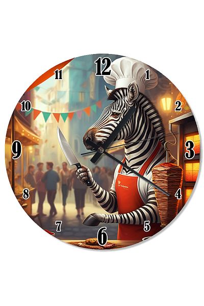 karizmart Cook Spinner Zebra Analog Wall Clock