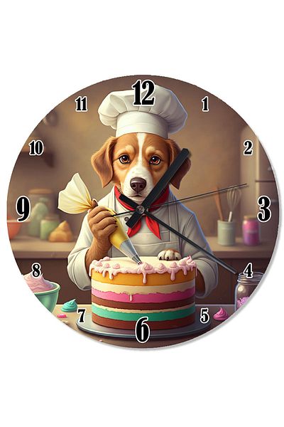 ekart Pastry Dog Chef Analog Wall Clock