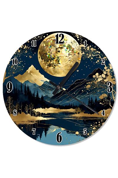 karizmart Full Moon and Mountains Shaped Wall Clock