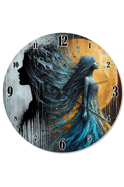 ekart Shaded Woman Silhouette Shaped Wall Clock