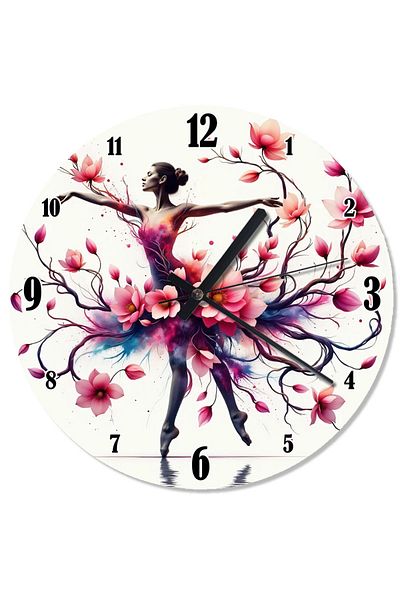 ekart Pink Flower Dance Special Design Wall Clock