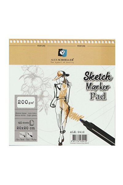 Alex Schoeller لوحة أقلام رسم حلزونية 200 جرام 20 × 20 سم 40 ورقة